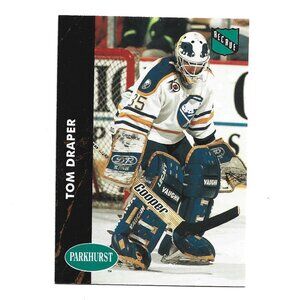 1992 French Parkhurst Tom Draper Buffalo Sabres Rookie Hockey Card [h54]